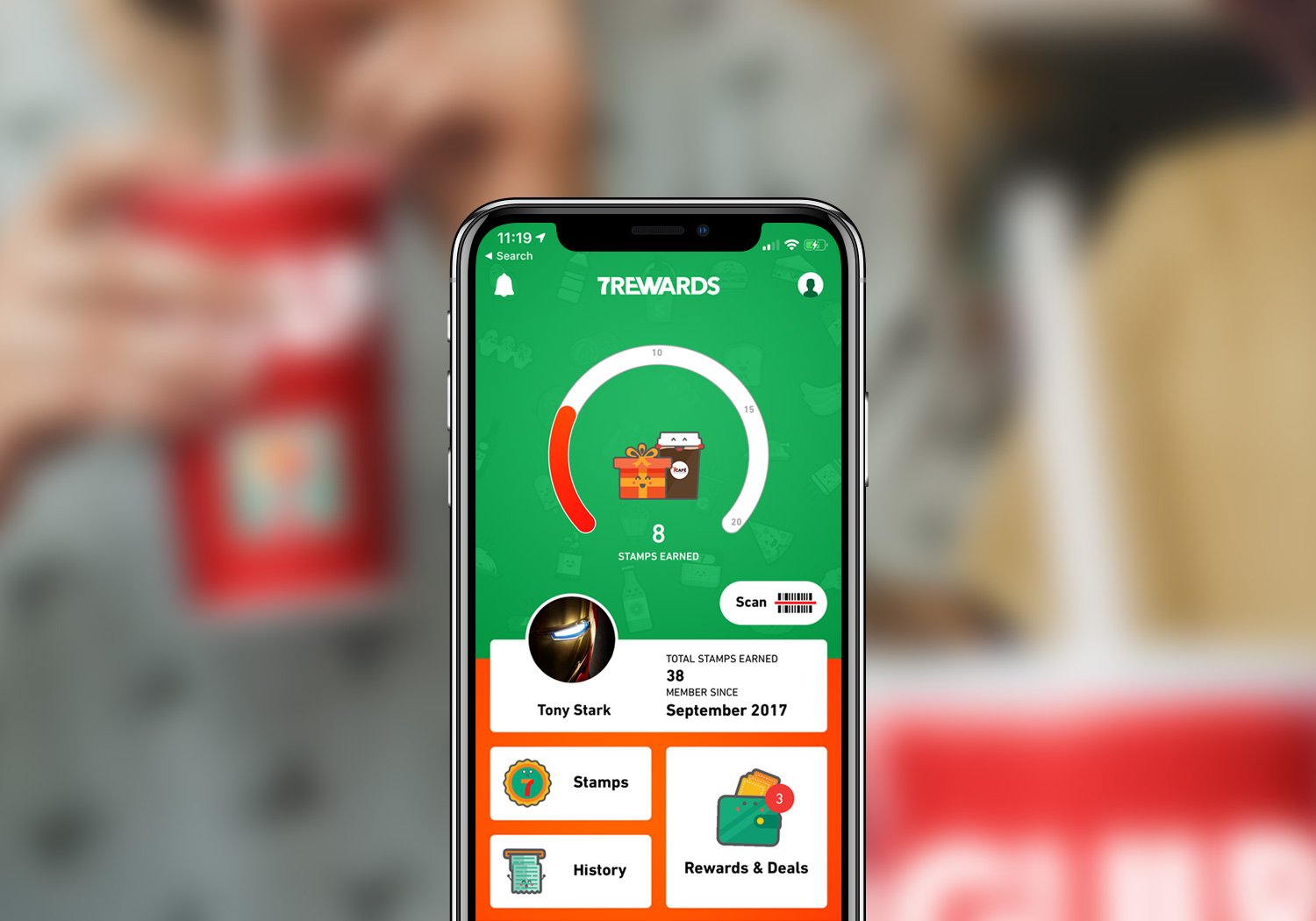 Convenience now comes with a side of rewards.
The 7Rewards mobile app is a delightful and effortless experience for all loyal 7-Eleven customers. Implemented islandwide and fully integrated with every point-of-sale system, all customers can simply scan their unique member barcode after every purchase and receive stamps that can be used to redeem any rewards of their choice.
Powered by a custom-made CMS, 7-Eleven can track and monitor their customers' purchasing and redemption behaviours to craft more palatable and desirable promotional campaigns or even conduct market surveys on new products before public launches all via a comprehensive dashboard.